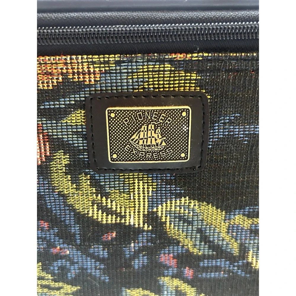 VTG 90s Dark Floral Tapestry Train Travel Case Makeup NWT Cottagecore